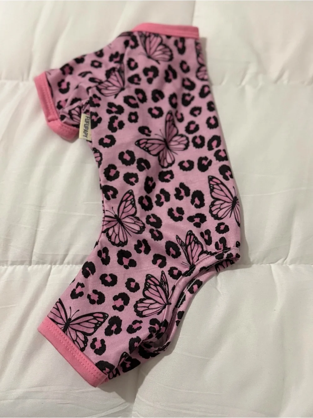 Pink Leopard & Butterfly Dog Pajamas - Cozy Pet Sleepwear